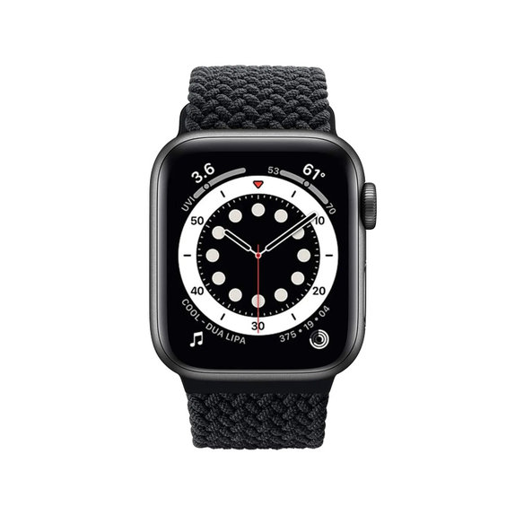 FixPremium - Řemínek Solo Loop pro Apple Watch (42, 44, 45 a 49mm), černá