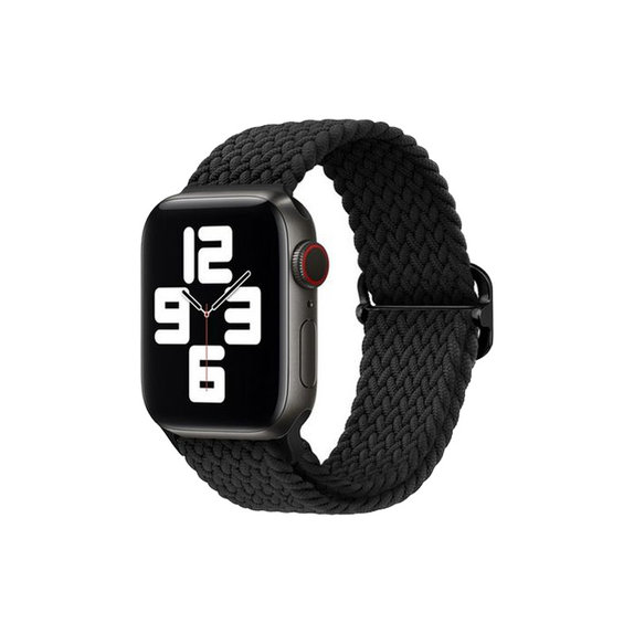 FixPremium - Řemínek Solo Loop pro Apple Watch (42, 44, 45 a 49mm), černá