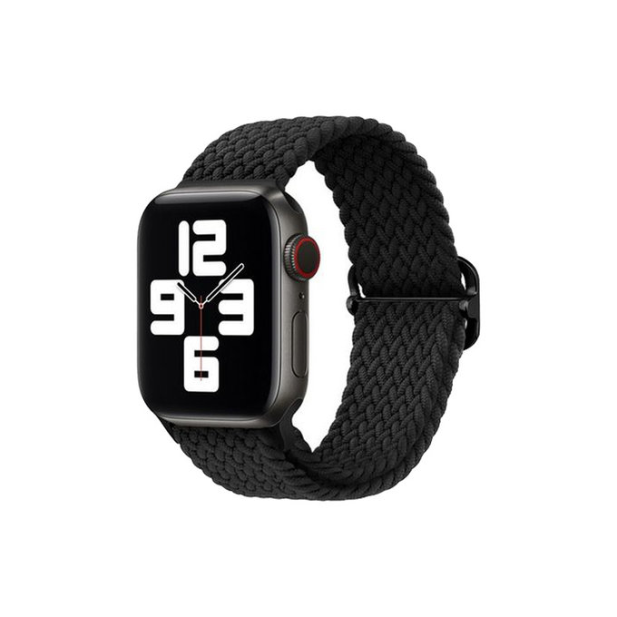 FixPremium - Řemínek Solo Loop pro Apple Watch (42, 44, 45 a 49mm), černá