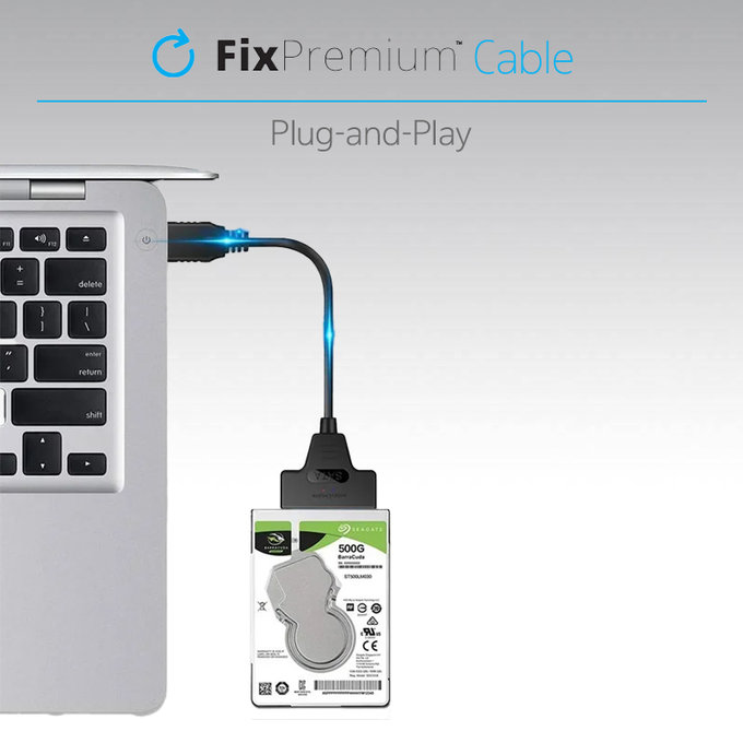 FixPremium - Kabel - USB / SATA 2.5", černá