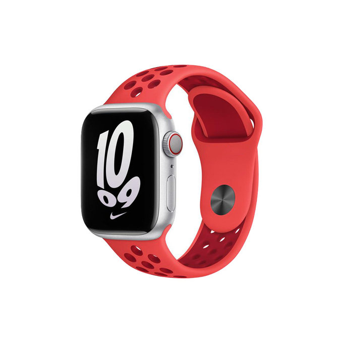 FixPremium - Silikonový Sportovní Řemínek pro Apple Watch (42, 44, 45 a 49mm), červená