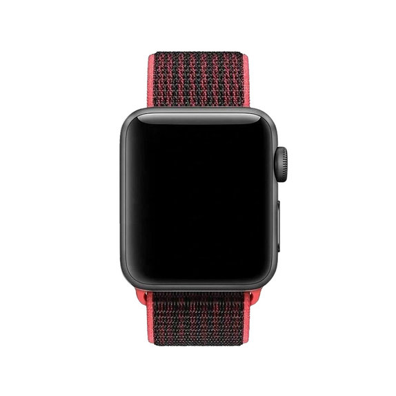 FixPremium - Nylonový Řemínek pro Apple Watch (42, 44, 45 a 49mm), červená
