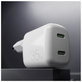PURO - Nabíjecí Adaptér MiniPro 2x USB-C, GaN, 35W, bílá