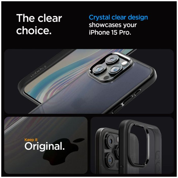 Spigen - Pouzdro Ultra Hybrid pro iPhone 15 Pro, frost black