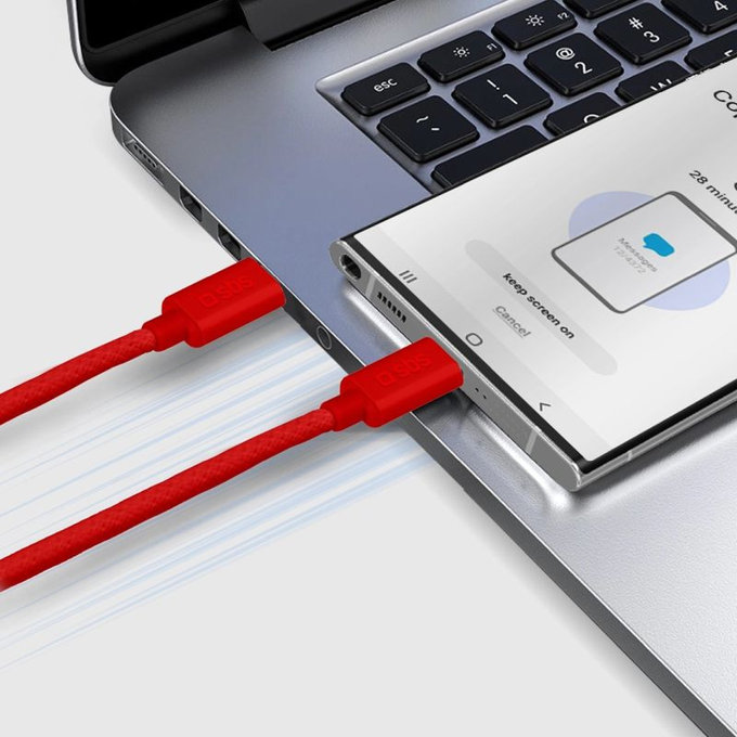 SBS - Kabel USB-C/USB-C, 60W, PD, 1.5m, červená