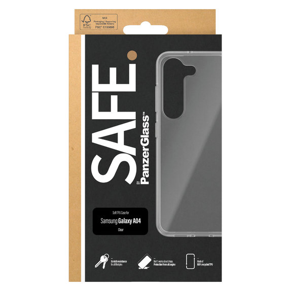 Pouzdro TPU pro Samsung Galaxy A04, Transparentní, SAFE by PanzerGlass
