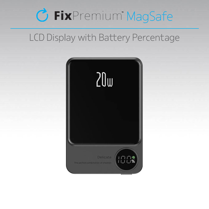FixPremium - MagSafe PowerBank s LCD 5000mAh, zelená