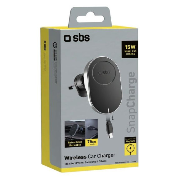 SBS - Držák do auta s MagSafe, 15W, černá