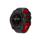 FixPremium - Dvoubarevný silikonový řemínek pro Garmin (QuickFit 22 mm), černý