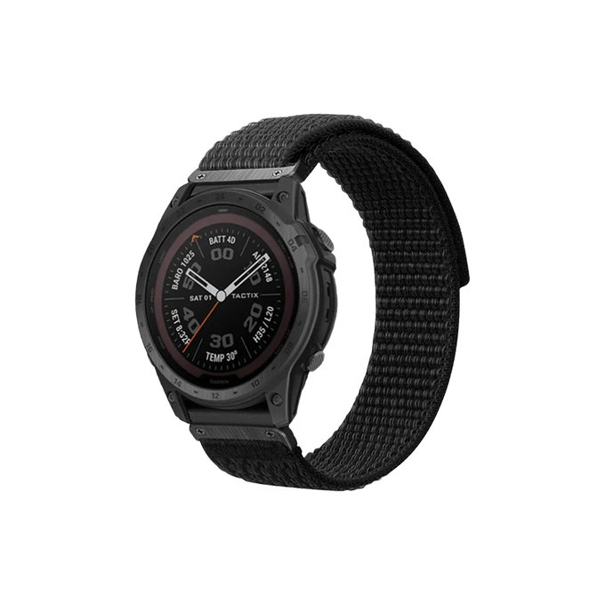FixPremium - Nylonový řemínek pro Garmin (QuickFit 22 mm), černý