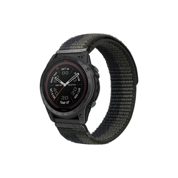 FixPremium - Nylonový řemínek pro Garmin (QuickFit 26mm), šedý