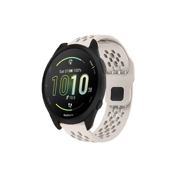 FixPremium - Univerzální silikonový řemínek pro Garmin (20 mm), bílý