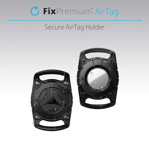 FixPremium - Obojek AirTag pro psy a kočky, černý