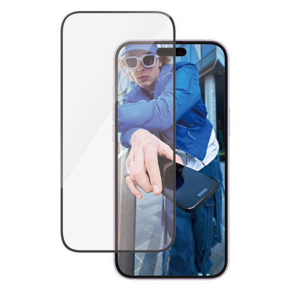 Tvrzené sklo UWF s aplikátorem pro iPhone 16 Plus/15 Plus, Černá, PanzerGlass