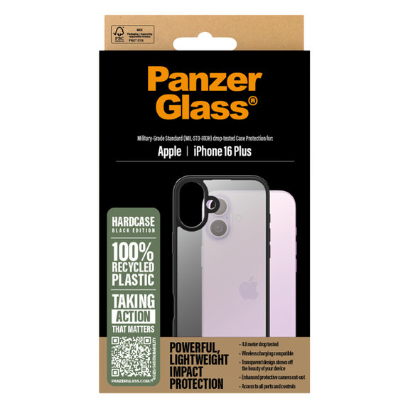 PanzerGlass - Puzdro HardCase pro iPhone 16 Plus, černá