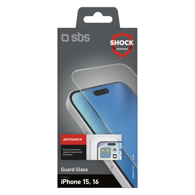 SBS - Tvrzené sklo Guard Glass pro iPhone 16, transparentní