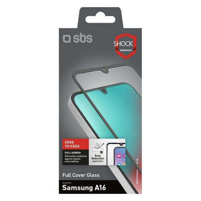 SBS - Tvrzené Sklo Full Cover pre Samsung Galaxy A17, A16 a A26, černá