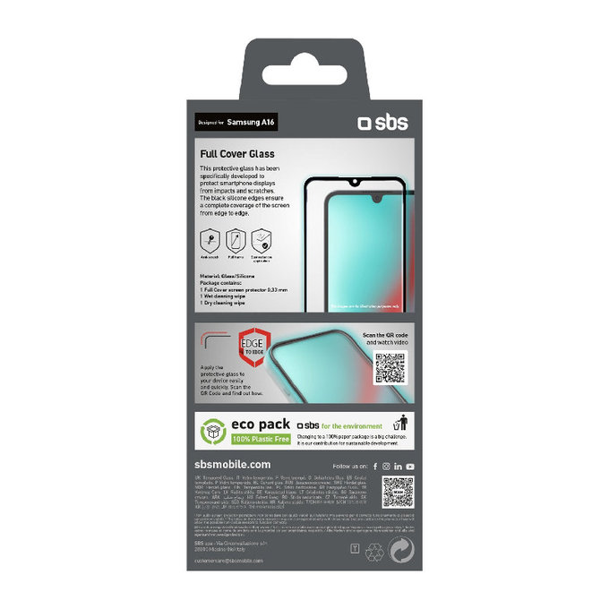 SBS - Tvrzené Sklo Full Cover pre Samsung Galaxy A17, A16 a A26, černá