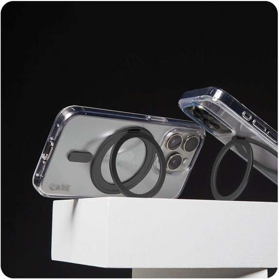 Pouzdro Kickstand s MagSafe pro iPhone 16 Pro Max, Černá, CARE