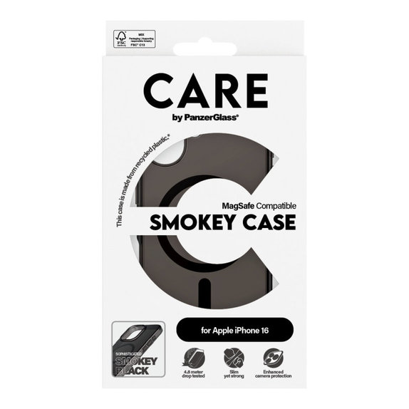 Pouzdro Smokey s MagSafe pro iPhone 16, Černá, CARE