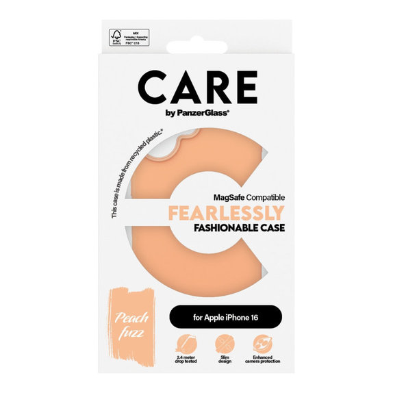 Pouzdro Fearlessly s MagSafe pro iPhone 16, Peachy, CARE