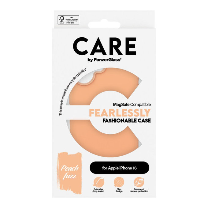 Pouzdro Fearlessly s MagSafe pro iPhone 16, Peachy, CARE