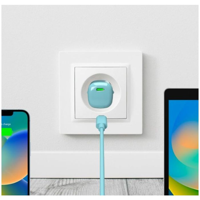 PURO - Nabíjecí Adaptér MiniPro USB-C, GaN, 20W, island mist