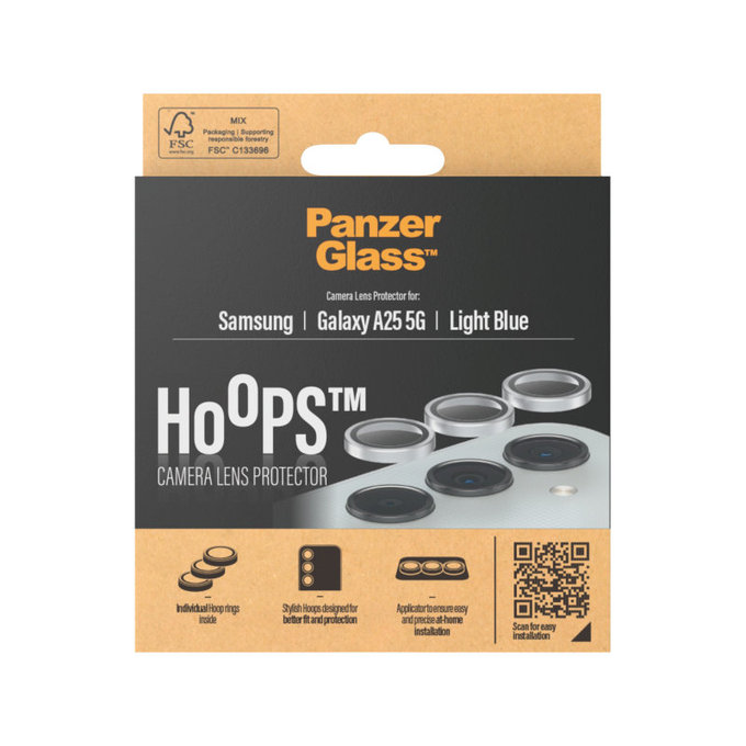 Ochranný kryt objektivu Hoops pro Samsung A25 5G, Světle modrá, PanzerGlass
