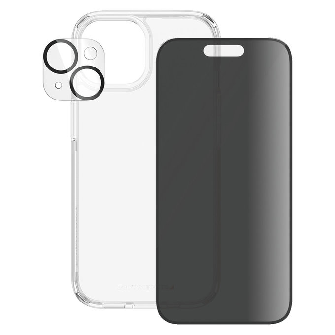 Bundle PicturePerfect + Tvrzené sklo UWF Privacy + Hard Case D3O pro iPhone 15, PanzerGlass
