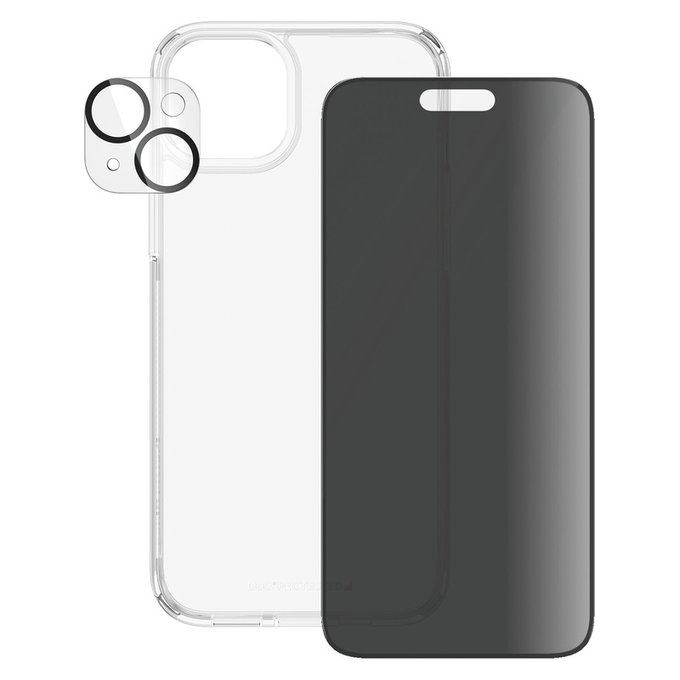 Bundle PicturePerfect + Tvrzené sklo UWF Privacy + Hard Case D3O pro iPhone 15 Plus, PanzerGlass