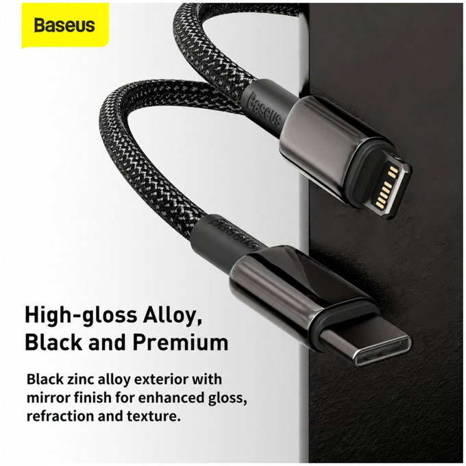 Baseus - Kabel Lightning/USB-C, 1.5m, černá