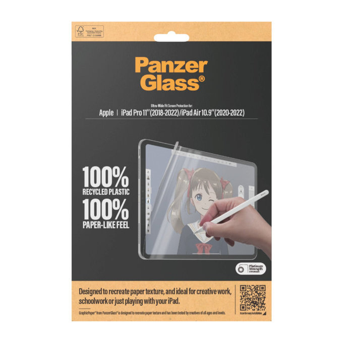 Ochranná fólie GraphicPaper UWF pro iPad Pro 11"/Air 10,9'', Čirá, PanzerGlass