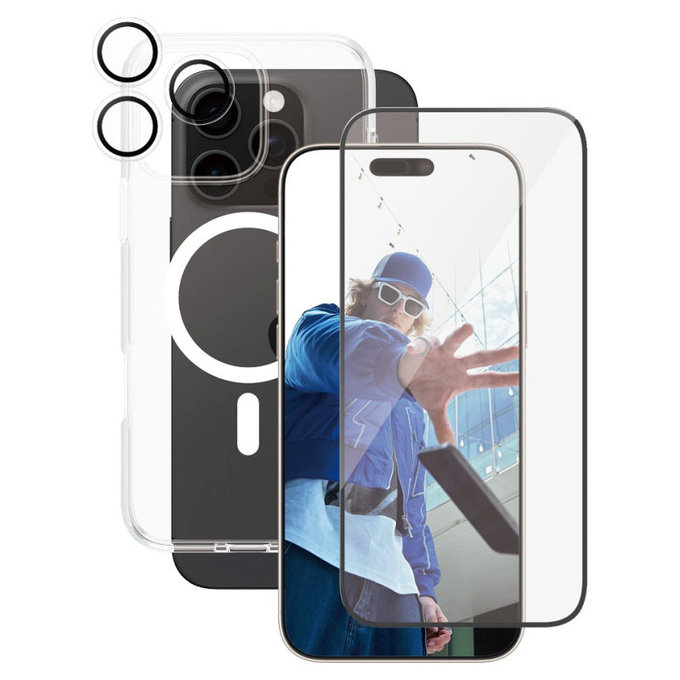 Bundle Hoops + Tvrzené sklo UWF + Pouzdro Urban Combat pro iPhone 16 Pro Max, CARE