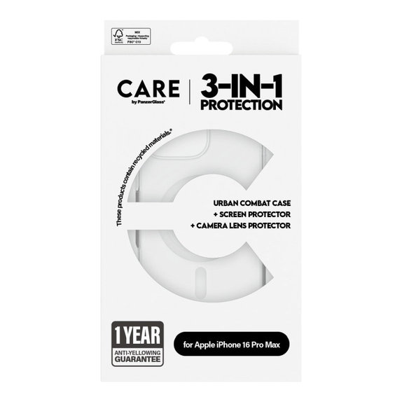 Bundle Hoops + Tvrzené sklo UWF + Pouzdro Urban Combat pro iPhone 16 Pro Max, CARE