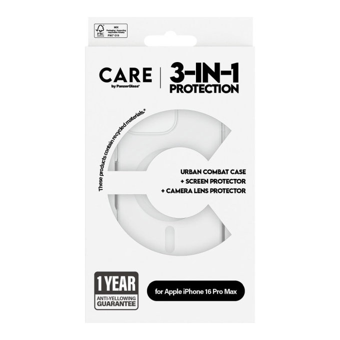 Bundle Hoops + Tvrzené sklo UWF + Pouzdro Urban Combat pro iPhone 16 Pro Max, CARE