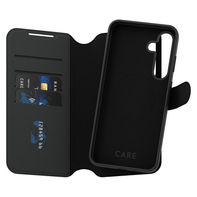 Pouzdro Wallet Tango Two-In-One s QI pro Samsung Galaxy S25+, Černá, PanzerGlass