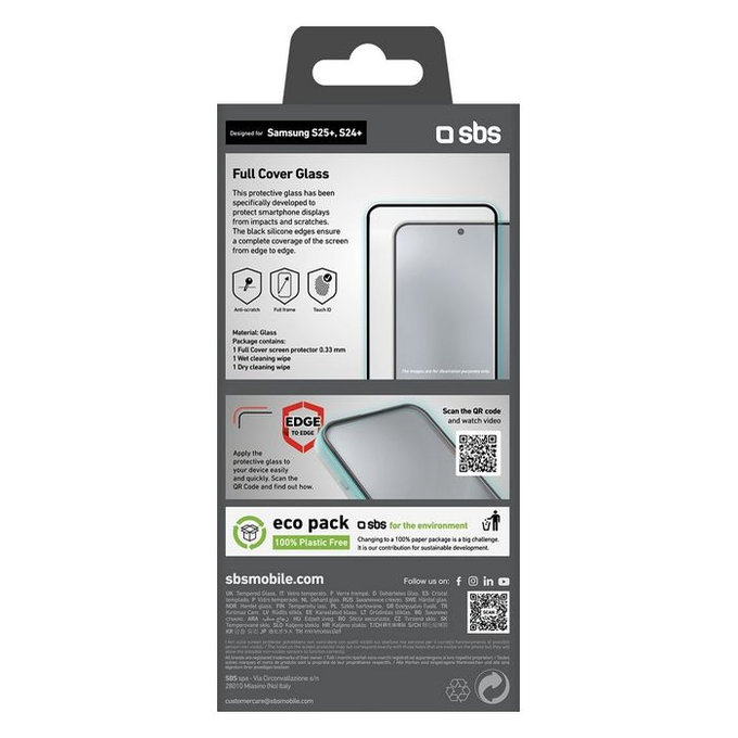 SBS - Tvrzené Sklo Full Cover pro Samsung Galaxy S24+ a S25+, černá