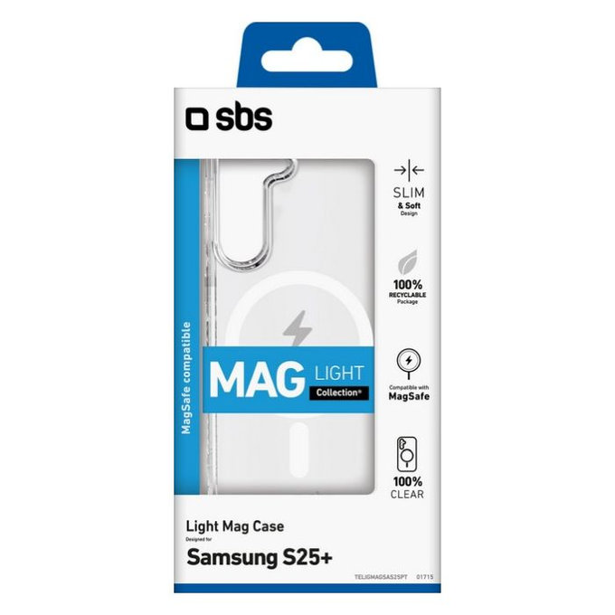 SBS - Pouzdro Light Mag pro Samsung Galaxy S25+, transparentná