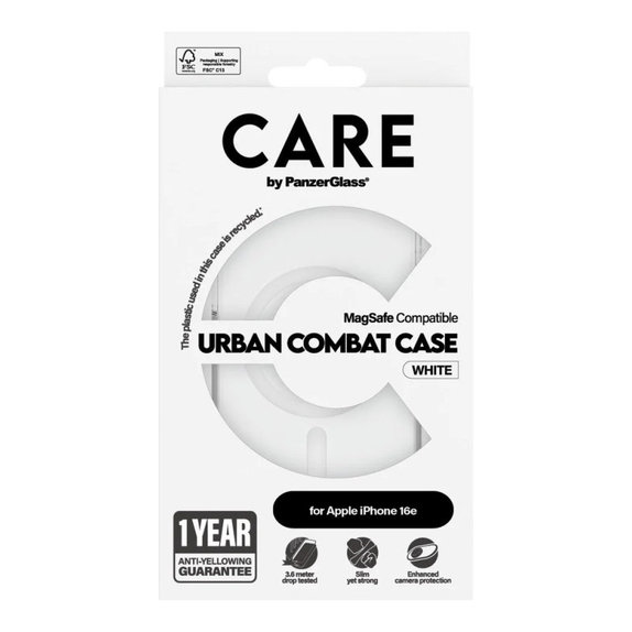Pouzdro Urban Combat s MagSafe pro iPhone 17e/16e, Bílá, CARE