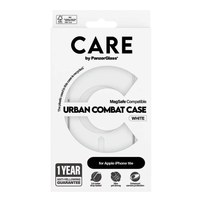 Pouzdro Urban Combat s MagSafe pro iPhone 17e/16e, Bílá, CARE