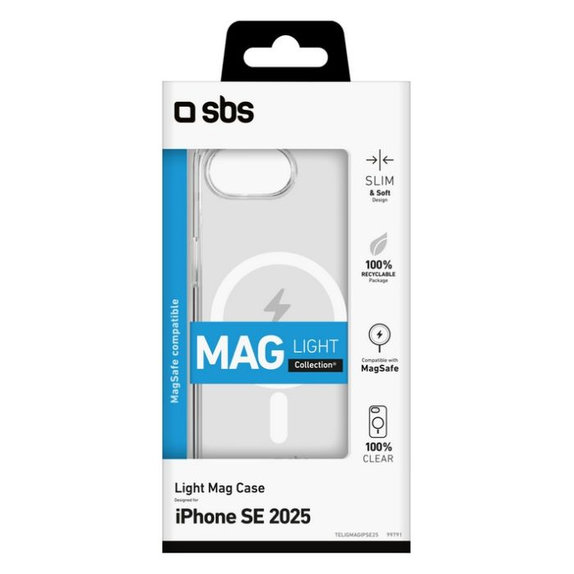 SBS - Pouzdro Light Mag pro iPhone 16e, transparentná