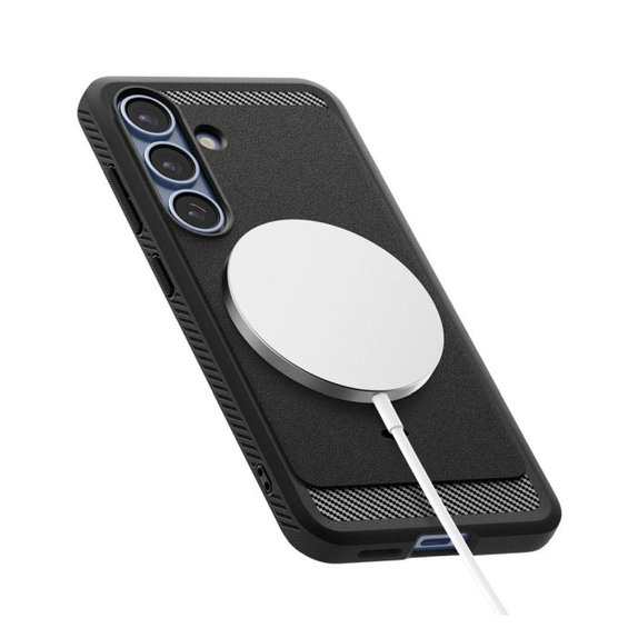 Spigen - Pouzdro Rugged Armor s MagSafe pro Samsung Galaxy S25, Matte Black