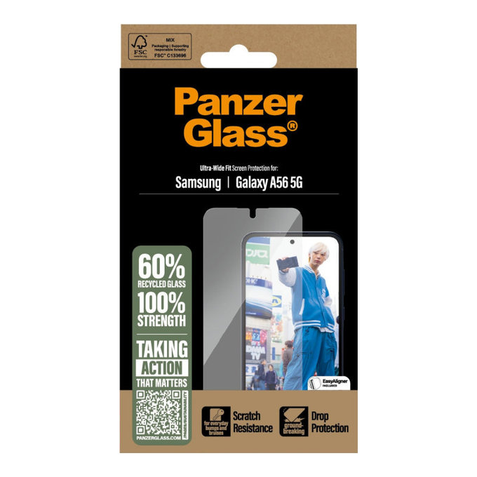 Tvrzené sklo UWF pro Samsung A56 5G, Transparentní, PanzerGlass