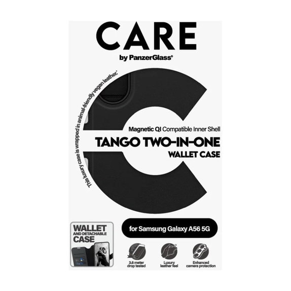 Pouzdro Wallet Tango Two-In-One pro Samsung A56 5G, černá, PanzerGlass