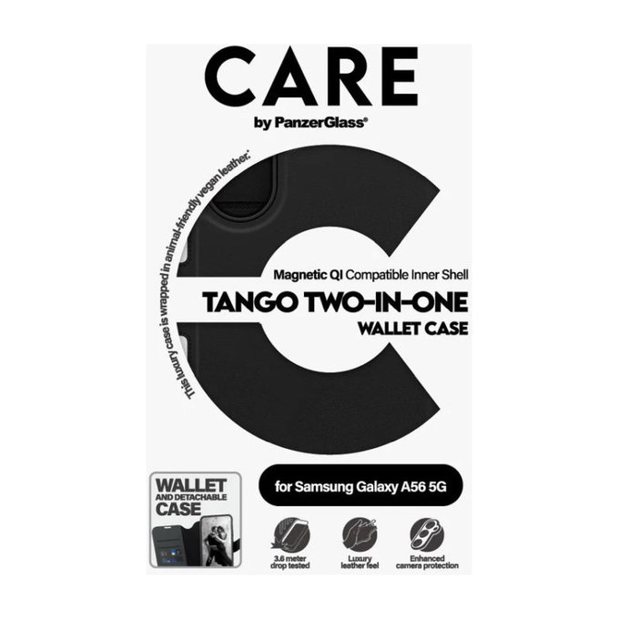 Pouzdro Wallet Tango Two-In-One pro Samsung A56 5G, černá, PanzerGlass