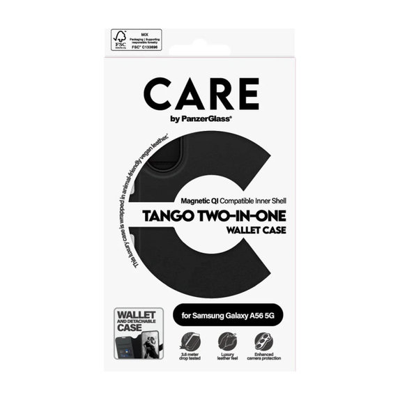 Pouzdro Wallet Tango Two-In-One pro Samsung A56 5G, černá, PanzerGlass