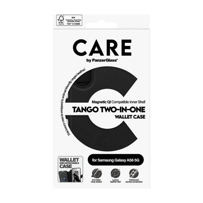 Pouzdro Wallet Tango Two-In-One pro Samsung A56 5G, černá, PanzerGlass