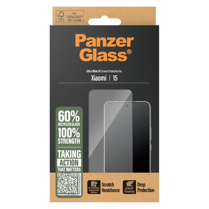 Tvrzené sklo UWF pro Xiaomi 15, Černá, PanzerGlass