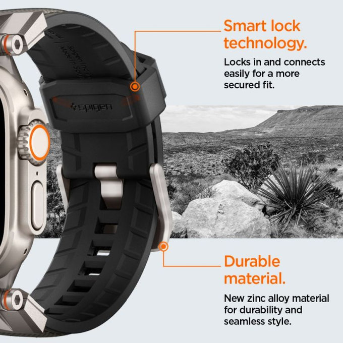 Spigen - Řemínek Durapro Armor pro Apple Watch (42, 44, 45, 49mm), šedá