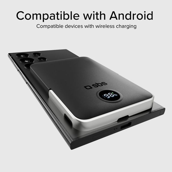 SBS - PowerBank 5000mAh, 20W, Power Delivery, Mag Stand, černá